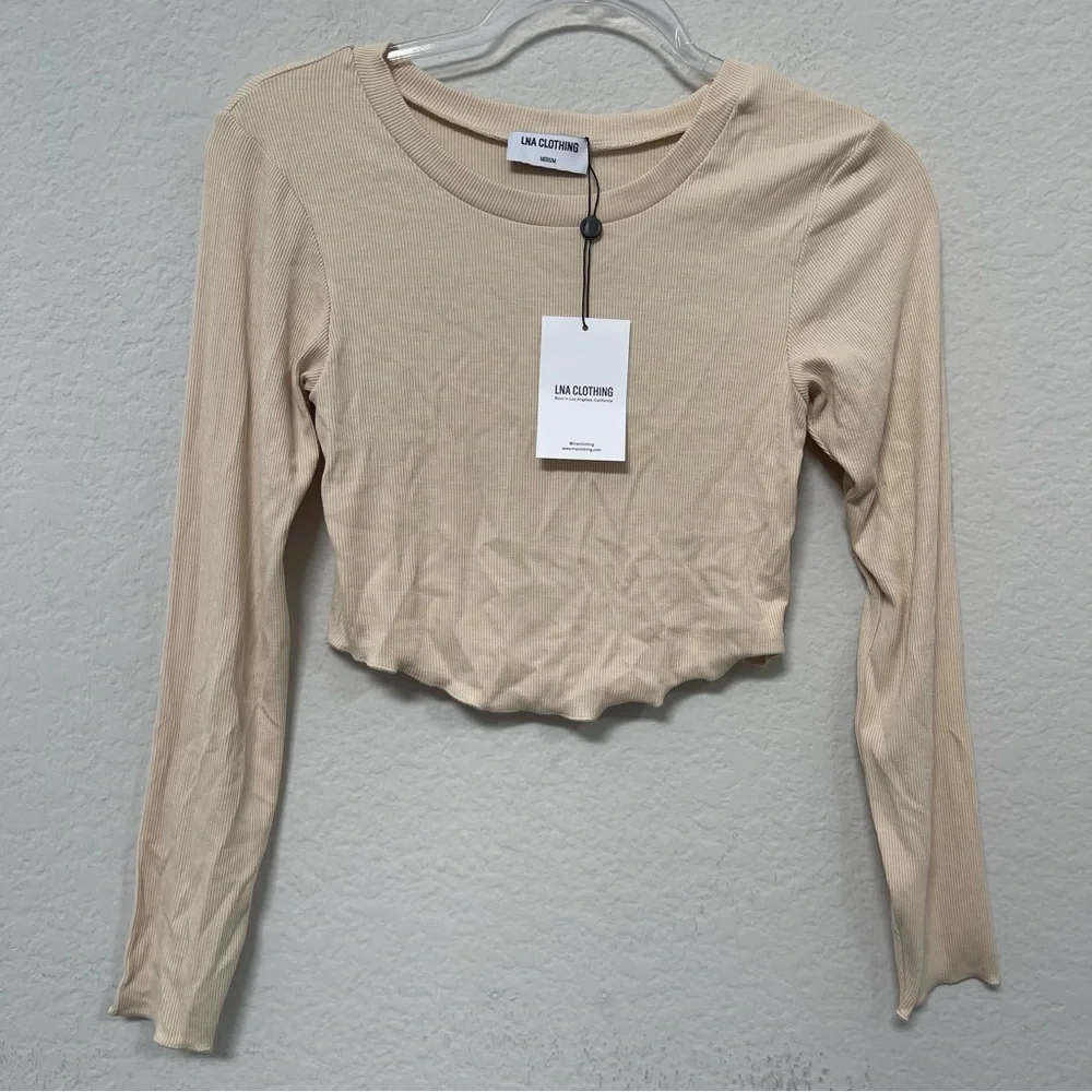 LNA Arya Cropped Long Sleeve Top Size Medium